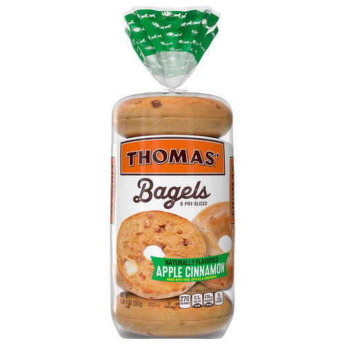 Thomas' Thomas' Apple Cinnamon Bagel, 6 count, 20 oz