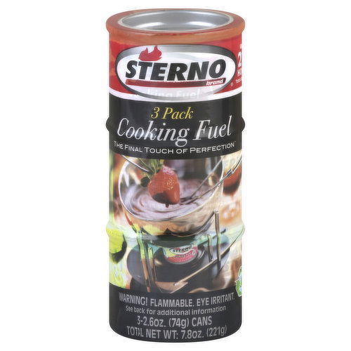 Sterno Cooking Fuel, 3 Pack