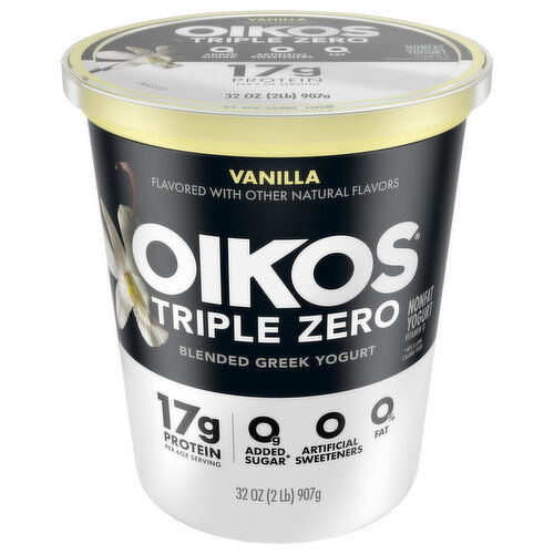 Oikos Triple Zero Nonfat Blended Greek Vanilla Yogurt