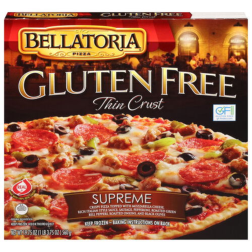 Bellatoria Pizza, Gluten Free, Thin Crust, Supreme