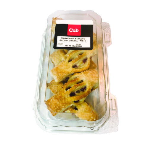 Cub Bakery Strawberry Cheese Strudel Twists, 6 Count