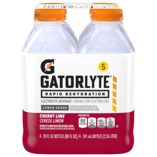 Gatorlyte Electrolyte Beverage, Cherry Lime, Lower Sugar