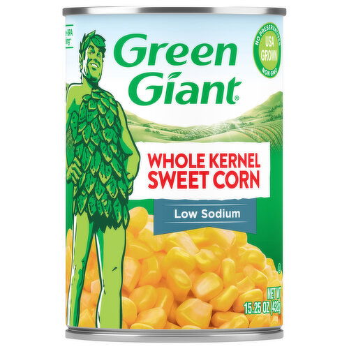 Green Giant Sweet Corn, Low Sodium, Whole Kernel