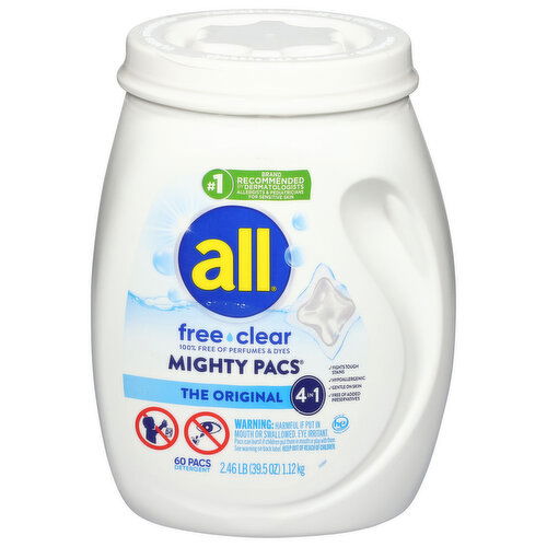All Mighty Pacs The Original 4 in1 Free Clear Detergent