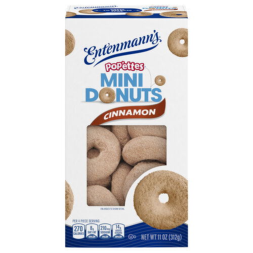 Entenmann's Pop'ettes Donuts, Cinnamon, Mini