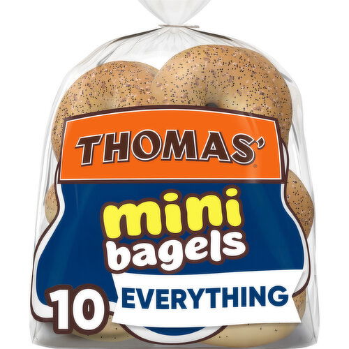 Thomas' Everything Mini Mini Bagels, 10 count, 15 oz