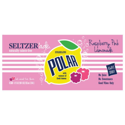 Polar Sparkling Raspberry Pink Lemonade Seltzer'ade