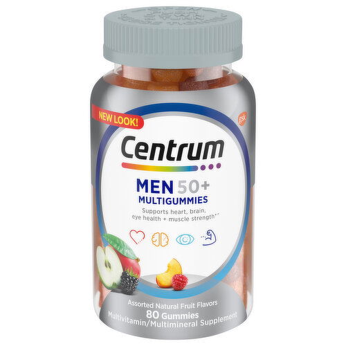 Centrum Multivitamin/Multimineral Supplement, Men 50+, Fruit, Gummies