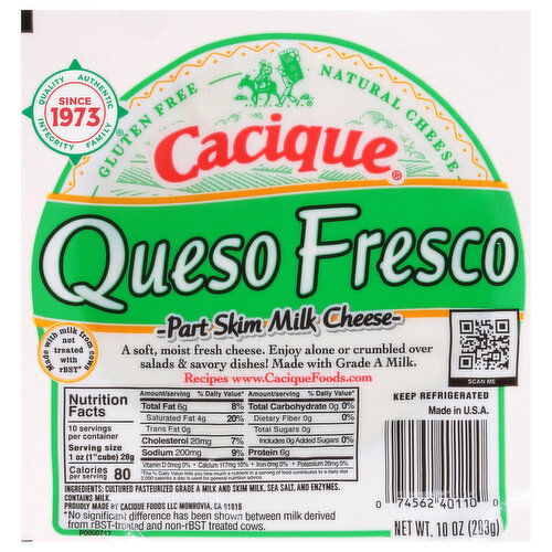 Cacique Cheese, Part Skim Milk, Queso Fresco