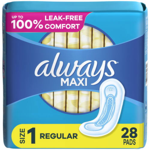 Always Maxi Always Maxi Pads without Wings, Size 1, 28