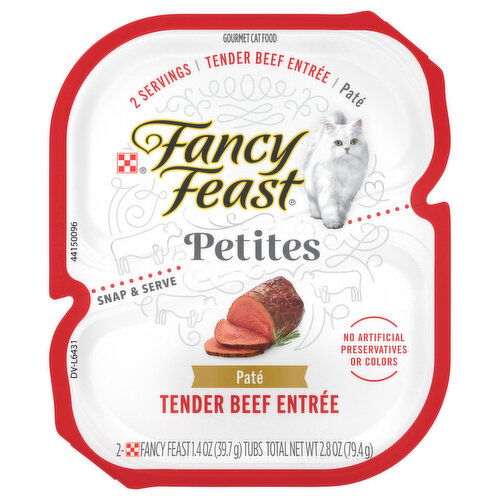 Fancy Feast Petites Cat Food, Gourmet, Tender Beef Entree, Pate