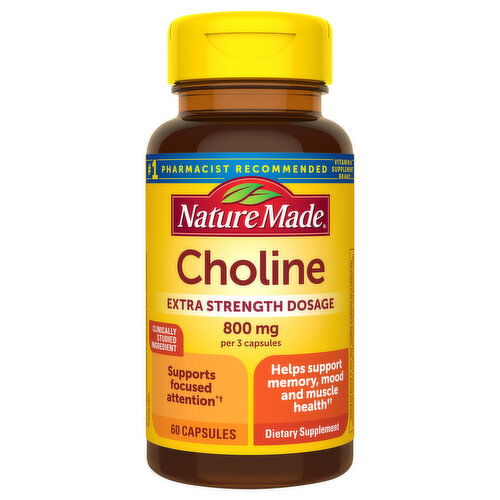 Nature Made Choline, Extra Strength Dosage, 800 mg, Capsules