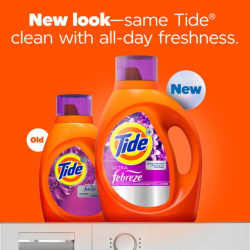 Tide Plus Febreze Freshness Spring & Renewal Liquid Laundry Detergent, 74 Loads, HE Compatible