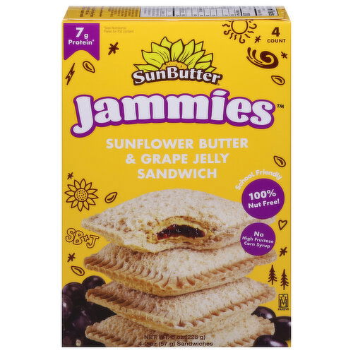 SunButter Jammies Sandwich, Sunflower Butter & Grape Jelly