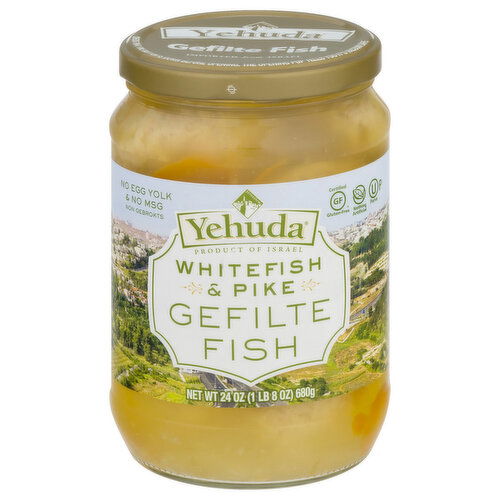 Yehuda Gefilte Fish, Gluten Free, Whitefish & Pike