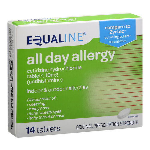 Equaline All Day Allergy Relief, Indoor/Outdoor, 10 mg, Tablets