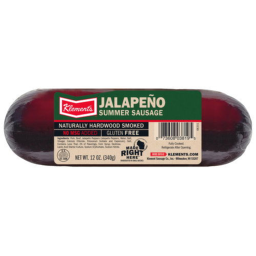 Klements Jalapeño Summer Sausage