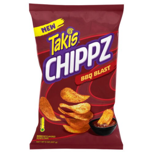 Takis Chippz Potato Chips, BBQ Blast, Non-Spicy