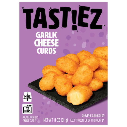 Tastiez Cheese Curds, Breaded, Garlic