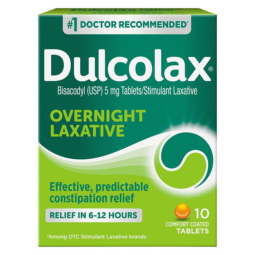 Dulcolax Overnight Laxative, 5 mg, Comfort Coated Tablets