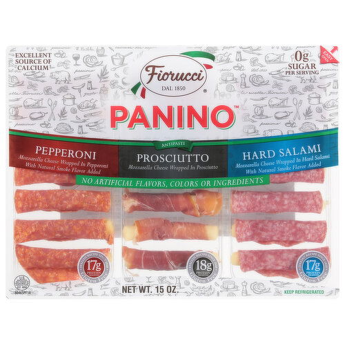 Fiorucci Panino Antipasti, Pepperoni, Prosciutto, Hard Salami