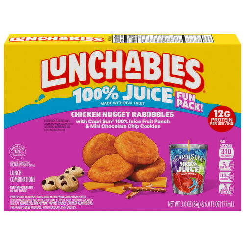 Lunchables Chicken Nugget Kabobbles Lunch Combinations Fun Pack