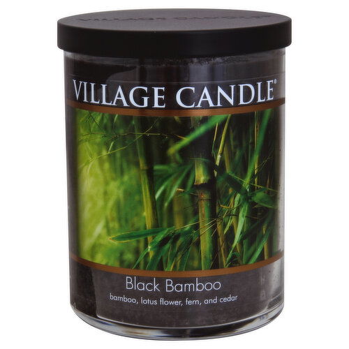 Village Candle Candle, Black Bamboo, Glass Cyclinder