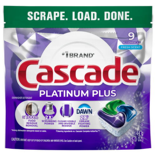 Cascade Platinum Plus ActionPacs Fresh Scent Dishwasher Detergent