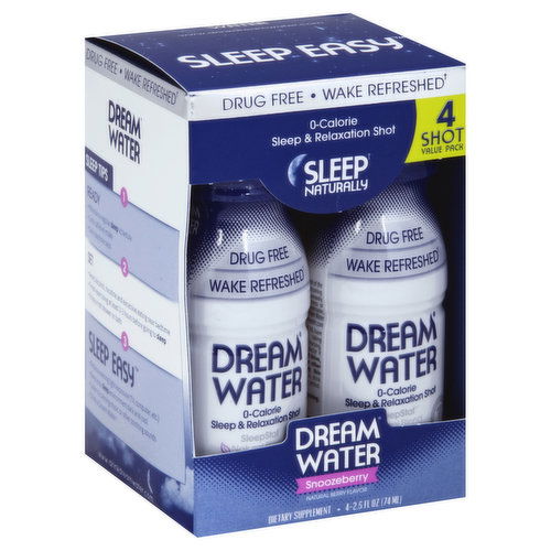 Dream Water Sleep Easy Sleep & Relaxation Shot, Snoozeberry, Value Pack