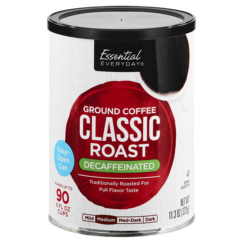 Essential Everyday Coffee, Ground, Medium, Classic Roast, Decaffeinated