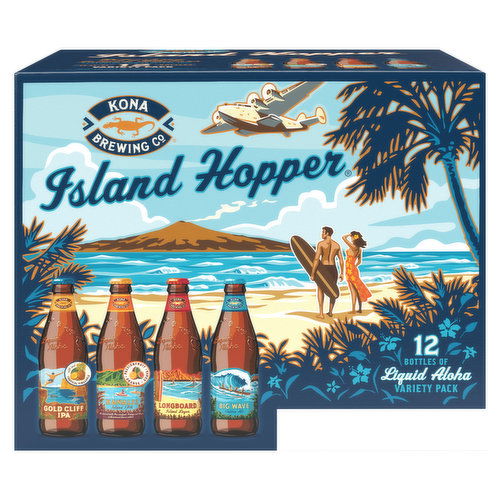 Kona Brewing Co Island Hopper Beer, Liquid Aloha, Variety Pack