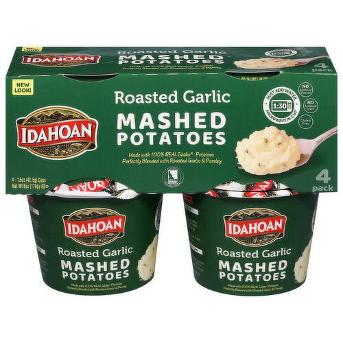 Idahoan Roasted Garlic Mashed Potatoes Cup 4-pack