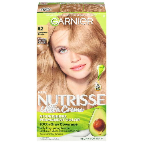 Nutrisse Hair Color, Permanent, Ultra Creme, Champagne Blonde 82