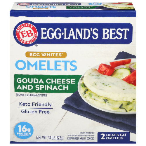Eggland's Best Egg Whites Gouda Cheese and Spinach Omelets