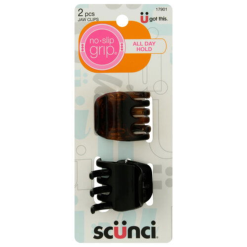 Scunci Jaw Clips, No-Slip Grip