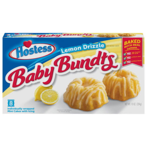 Hostess Baby Bundts Cakes, Lemon Drizzle, Mini