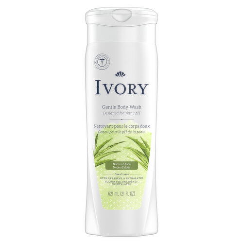 Ivory Clean Ivory Gentle Body Wash, Notes of Aloe, 21oz