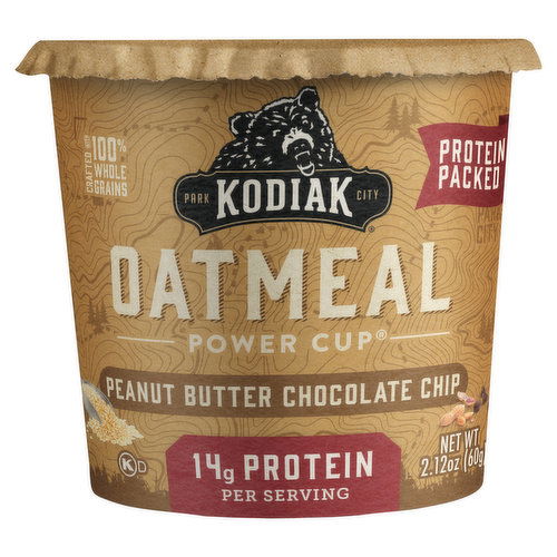 Kodiak Power Cup Oatmeal, Peanut Butter Chocolate Chip, Protein Packed