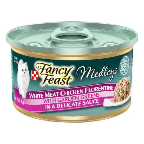 Fancy Feast Medleys Gravy Wet Cat Food, Medleys White Meat Chicken Florentine With Garden Greens