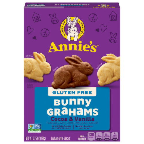 Annie's Gluten Free Bunny Grahams Cocoa & Vanilla Graham-Style Snacks