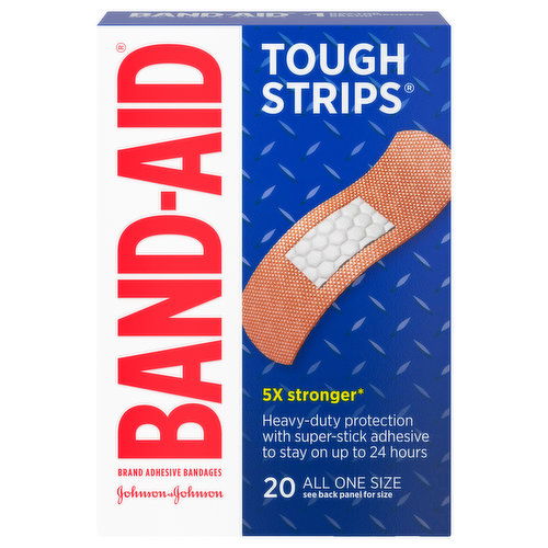 Band-Aid Tough Strips Adhesive Bandages, All One Size