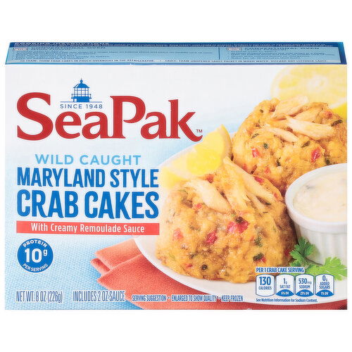 SeaPak Wild Caught Maryland Style Crab Cakes with Creamy Remoulade Sauce