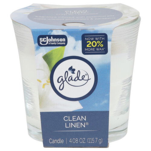 Glade Candle, Clean Linen