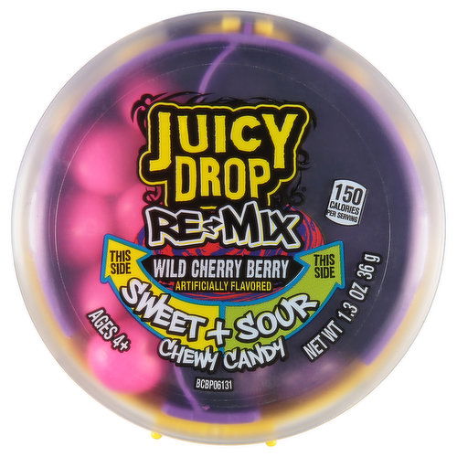 Juicy Drop Re-mix Chewy Candy, Sweet + Sour, Wild Cherry Berry