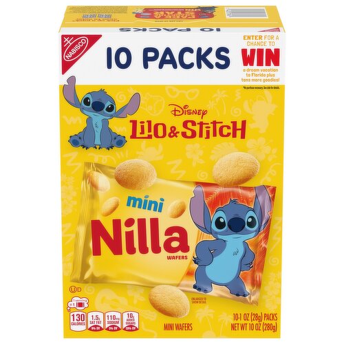 NILLA Wafers Mini Cookies, Vanilla Wafers, 10 Snack Packs