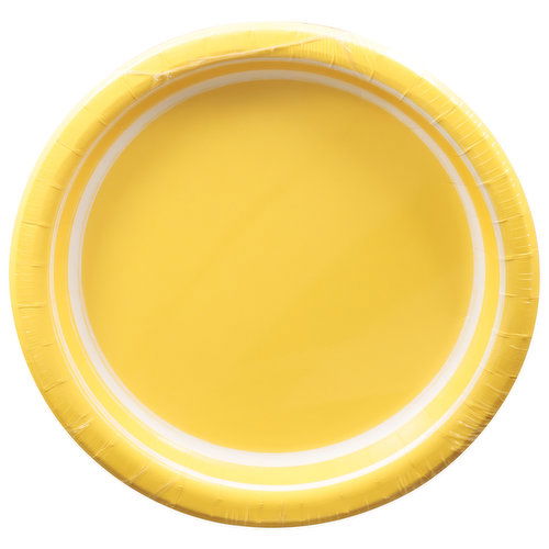 Party Creations Plates, Soft, Yellow, 8-3/4 In