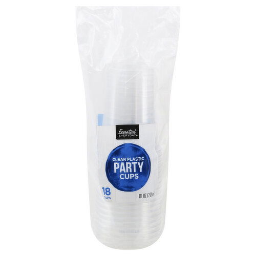 Essential Everyday Party Cups, Clear Plastic, 10 Ounce