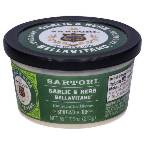 Sartori BellaVitano Spread & Dip, Garlic & Herb