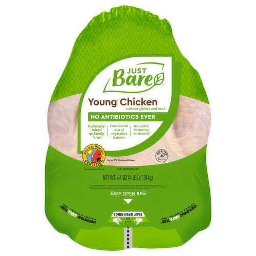 Just Bare JUST BARE Natural Fresh Whole Chicken Bone-In 