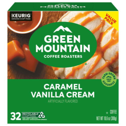Green Mountain Coffee Roasters K-Cup Pods Caramel Vanilla Cream Coffee Value Pack